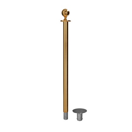 MONTOUR LINE Stanchion Post and Rope Removable Base Sat.Brass Post Ball Top CXR-SB-BA